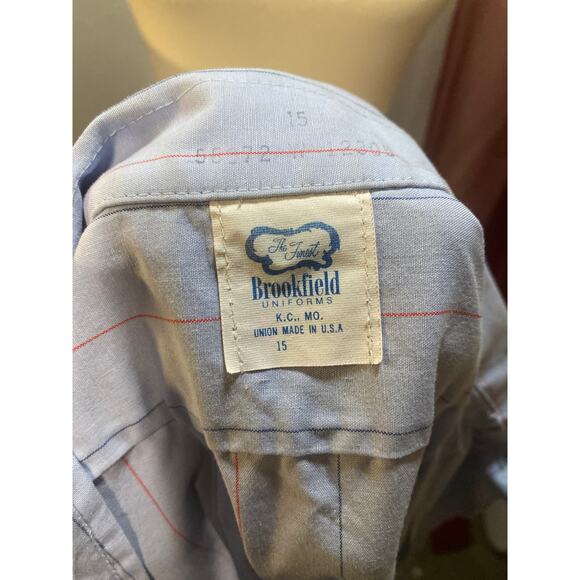 Vintage Postal, Pinstripe Mailman Shirt, size 15 - Picture 3 of 9